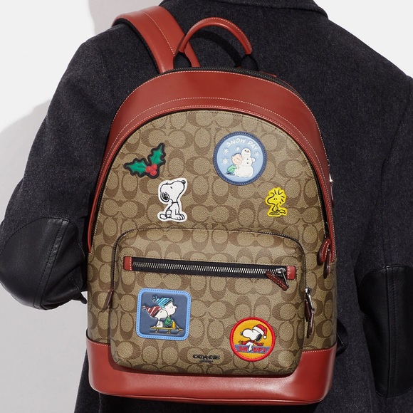 NEW Coach X Peanuts West Backpack In Signature Canvas With Patches - Picture 11 of 11